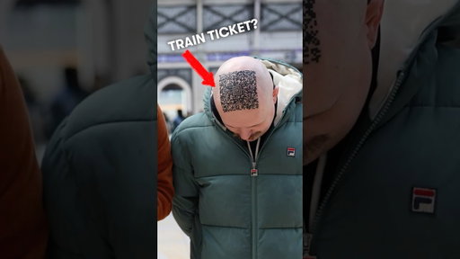 i printed a train ticket on a bald man