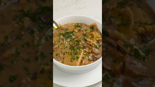 Mushroom Alfredo Lasagna Soup #shorts