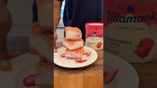 Strawberry Shortcake Ice Cream Sandwiches made with @Tillamook #TillamookPartner