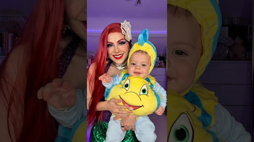 Mum & Baby Halloween Costume ✨ ARIEL & FLOUNDER #cosplay #halloween #disney