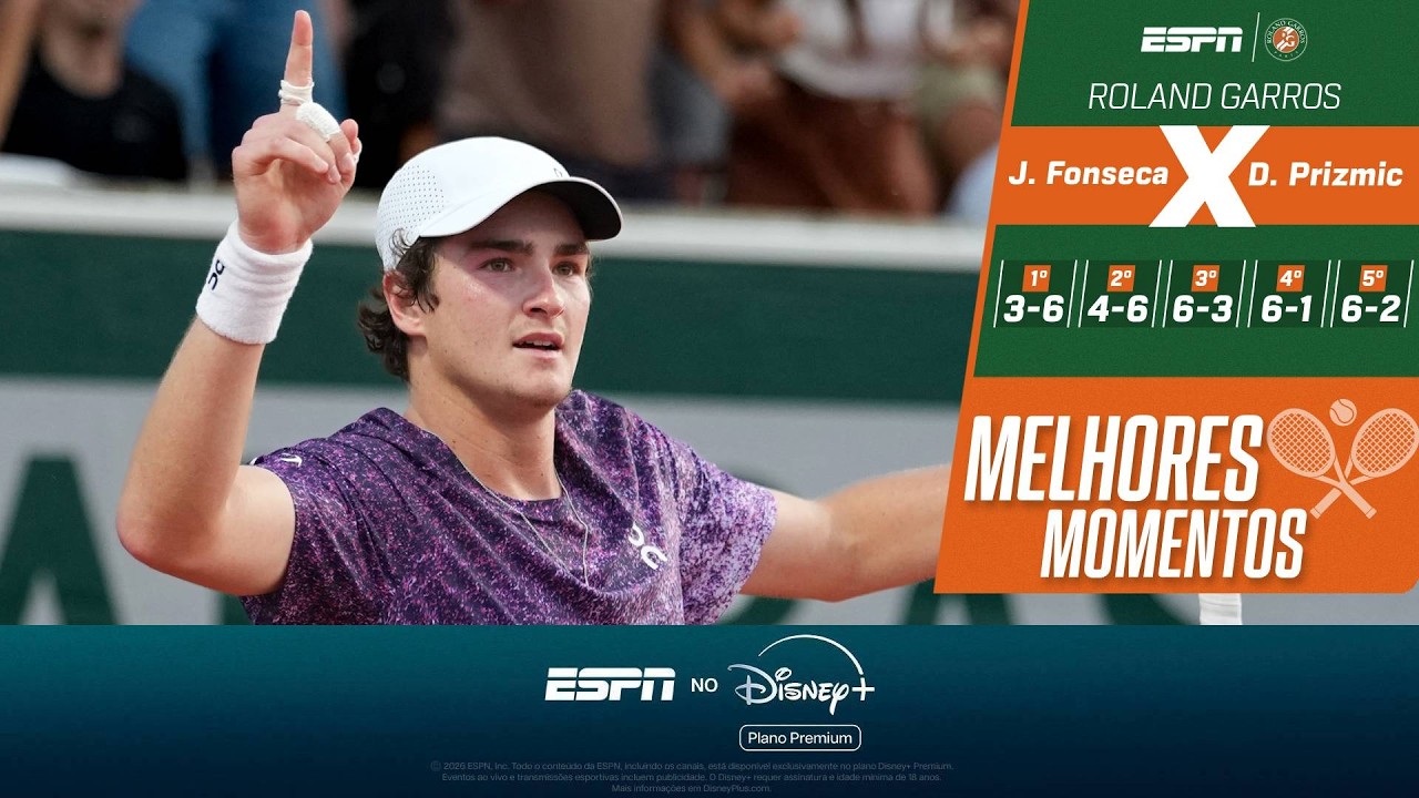 GIGANTE! JOÃO FONSECA BUSCA VIRADA ABSURDA CONTRA CROATA E VAI ENFRENTAR DJOKOVIC EM ROLAND GARROS