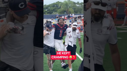 TUFF. Those cramps are NO JOKE 😂💨 #football #miamifootball #highschoolfootball #cramps #viral