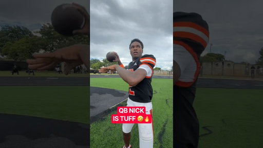 Nick went in at QB. Threw a BLURRR 🤣🔥 #football #miamifootball #footballshorts #blurrr #highlights