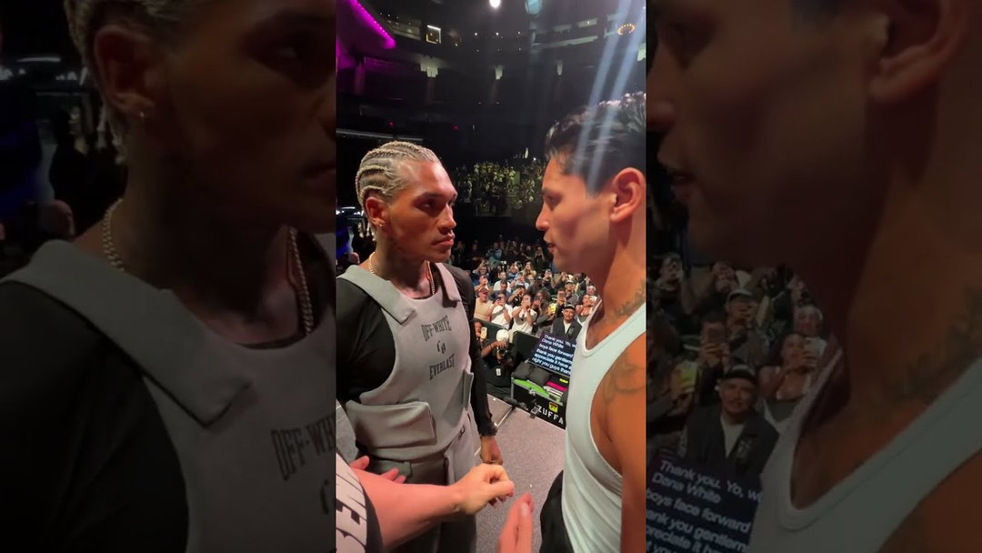 Por outro ângulo: a encarada de Ryan Garcia e Conor Benn na Coletiva de Imprensa! #GarciaBenn