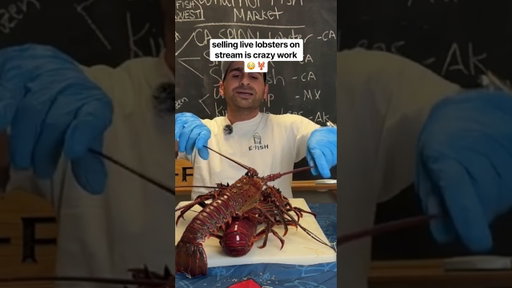 Man sells live lobsters on live stream!!! #shorts