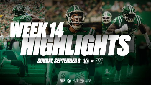 Game Highlights: Week 14 (LDC) | Saskatchewan Roughriders vs Winnipeg Blue Bombers | 09. 06. 26