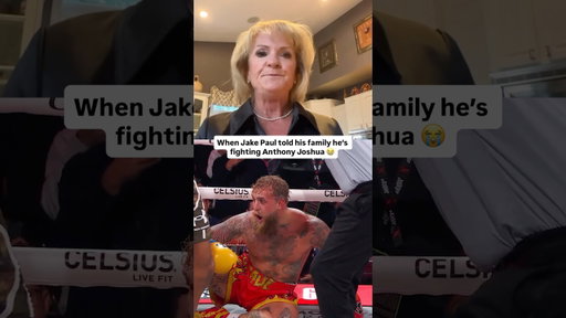Jake Paul’s mom reacts to Anthony Joshua fight 😭 #shorts #jakepaul #anthonyjoshua #boxing