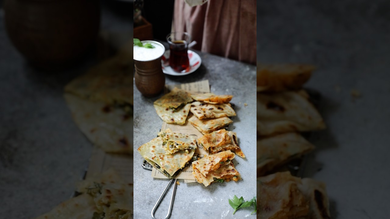Ramadan Mubarak! Gözleme with spinach filling and potato filling. Do you prefer ayran or çay? #food