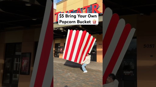 This movie theater has bring your own popcorn bucket for $5 so I made a massive bucket 🍿