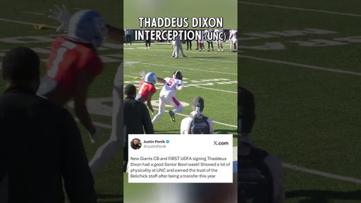 Giants make their first UDFA signing! Thaddeus Dixon UNC CB!