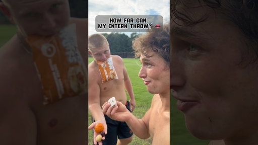 How far can intern throw these foods into Gullet?👄🏈 #sports #football #trickshot #catch #throw