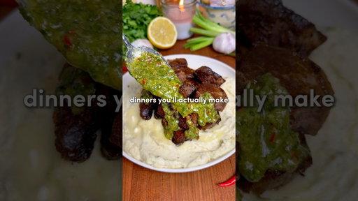 Chimichurri Steak Bites 🇦🇷🥩 (Full recipe in the description & comments)
