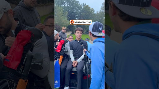 I’ll get him one day! 🎤 #landonorris #zakbrown #mclaren #f1 #golfshorts #golf