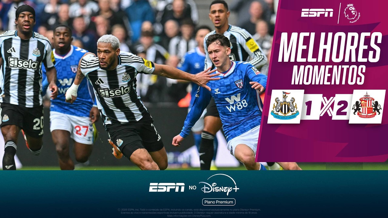 NEWCASTLE SAI NA FRENTE APÓS ERRO BIZARRO, MAS SUNDERLAND VIRA NO ÚLTIMO MINUTO NA PREMIER LEAGUE