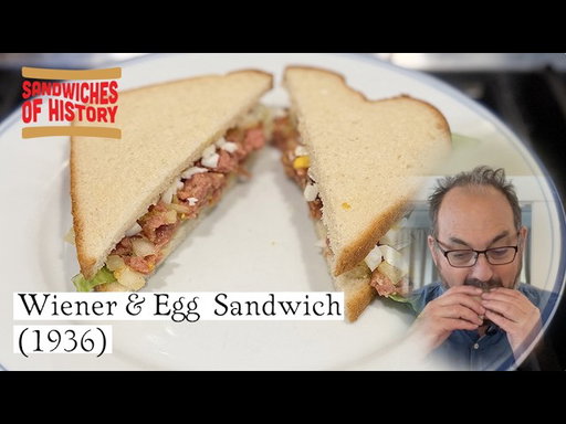 Wiener and Egg Sandwich (1936) on Sandwiches of History⁣