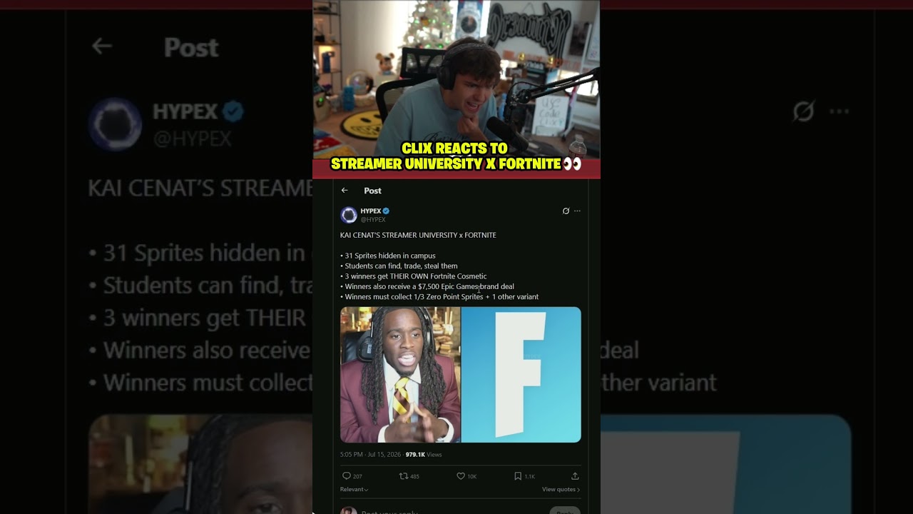 Clix REACTS to Streamer University x Fortnite 👀