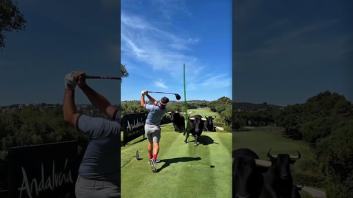 Now that’s a pressure tee shot! 😳 Ready for Round 1 of Spain tomorrow! #golf #livgolf  #golfreels