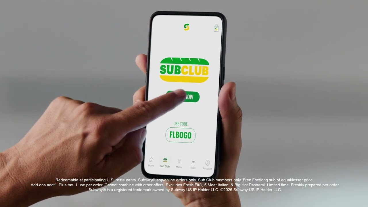 Subway® Sub Club members. Buy one footlong. Get a free one.