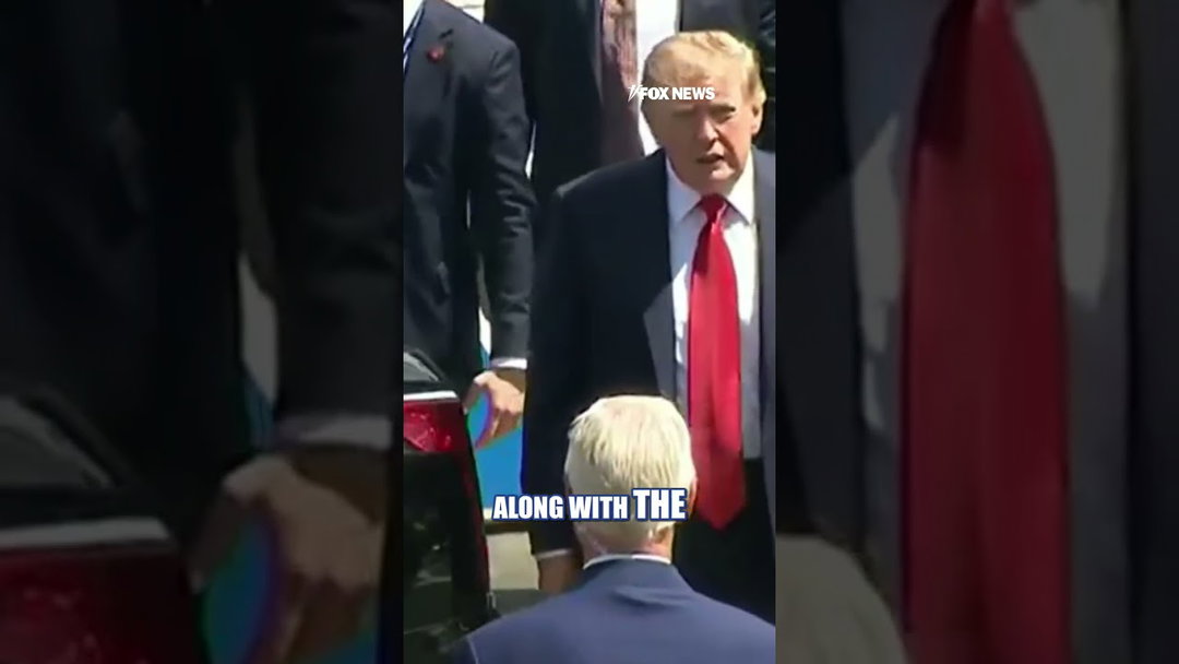 BREAKING: Trump arrives at Freedom 250 Grand Prix #shorts #foxnews #trump