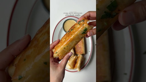 Crispy garlic parmesan chicken rolls ￼