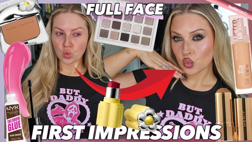 trying NEW MARC JACOBS makeup & more! 🙀 full face first impressions
