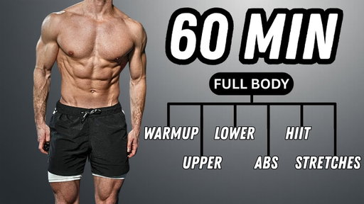 60 Min FULL BODY Workout | No Equipment & No Repeat | Rowan Row