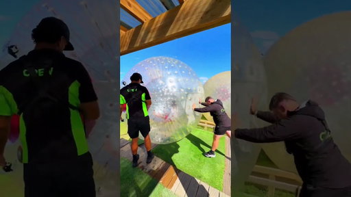 Would you ride in a giant hamster ball?! 🐹😅 #newzealand #bucketlisttravel #adrenaline #waterslide