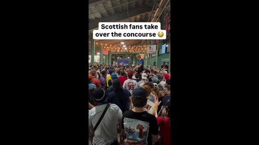 Scottish Fans Take Over Concourse at Fenway