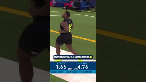 Penn State DT Zane Durant clocked in with a 4.76 40-yd dash at the Combine 😳