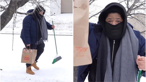 How People Look Door Dashing In The Snow Storm