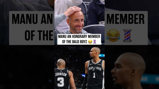 Manu is so real for this 🤣 #spurs #nba #manuginobili #wemby #bald