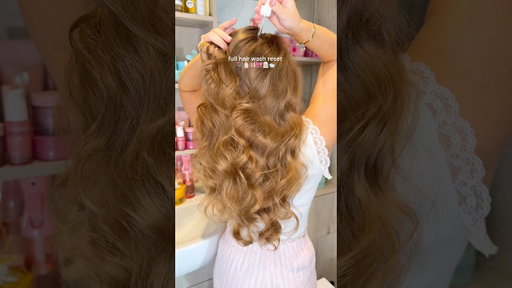 hair wash day 🫧🧚🏼🎀 #haircare #haircareroutine #hairwash #asmr #hairgrowth