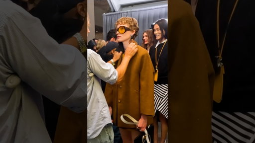 Finishing touches backstage at our S/S 2027 Michael Kors Collection runway show.