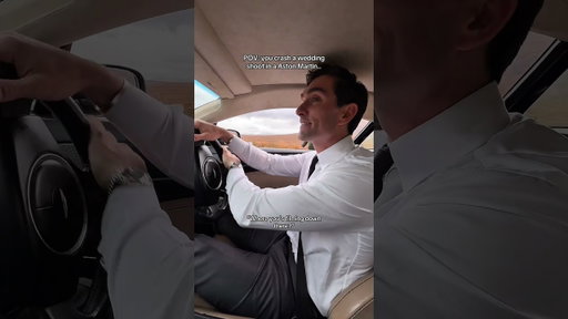 Surprising couple with Aston Martin on their wedding day!!