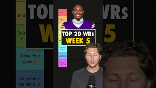 Top 20 WRs For Week 5 - Fantasy Football