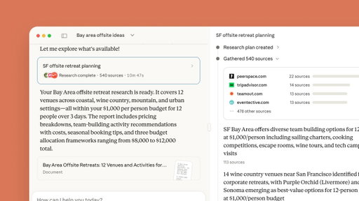 Getting started with research in Claude.ai