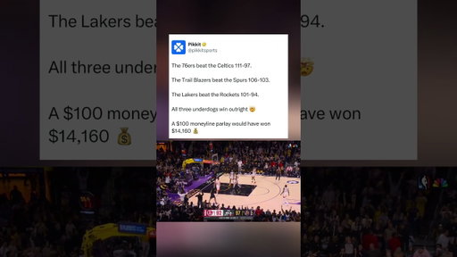 The 76ers (+700 ML), Trail Blazers (+475 ML) and Lakers (+210 ML) all really just won 😳