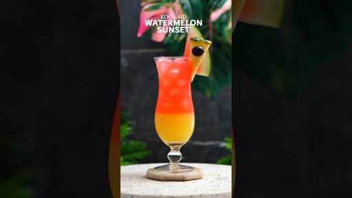 Kool-Aid Watermelon Sunset 🍉🌅 #SummerCocktails#KoolAidDrink#MalibuRum #TropicalCocktail
