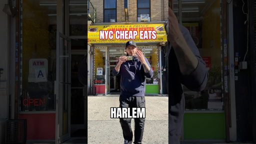 Trying the best cheap eats in Harlem New York City #shorts #cheapeats #harlem #food #nyc