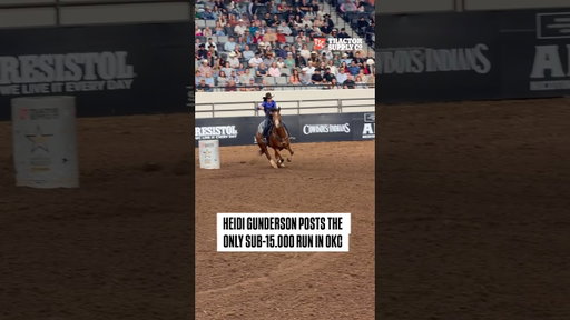 Heidi Gunderson delivered the only sub-15 barrel racing run at the Central Regionals @tractorsupply