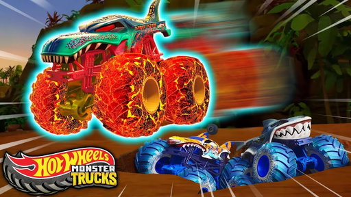 Team Shark vs. Team Dinos in a Game of Boulder Dodge! | "Sharks vs. Dinos" PART 7 | Hot Wheels