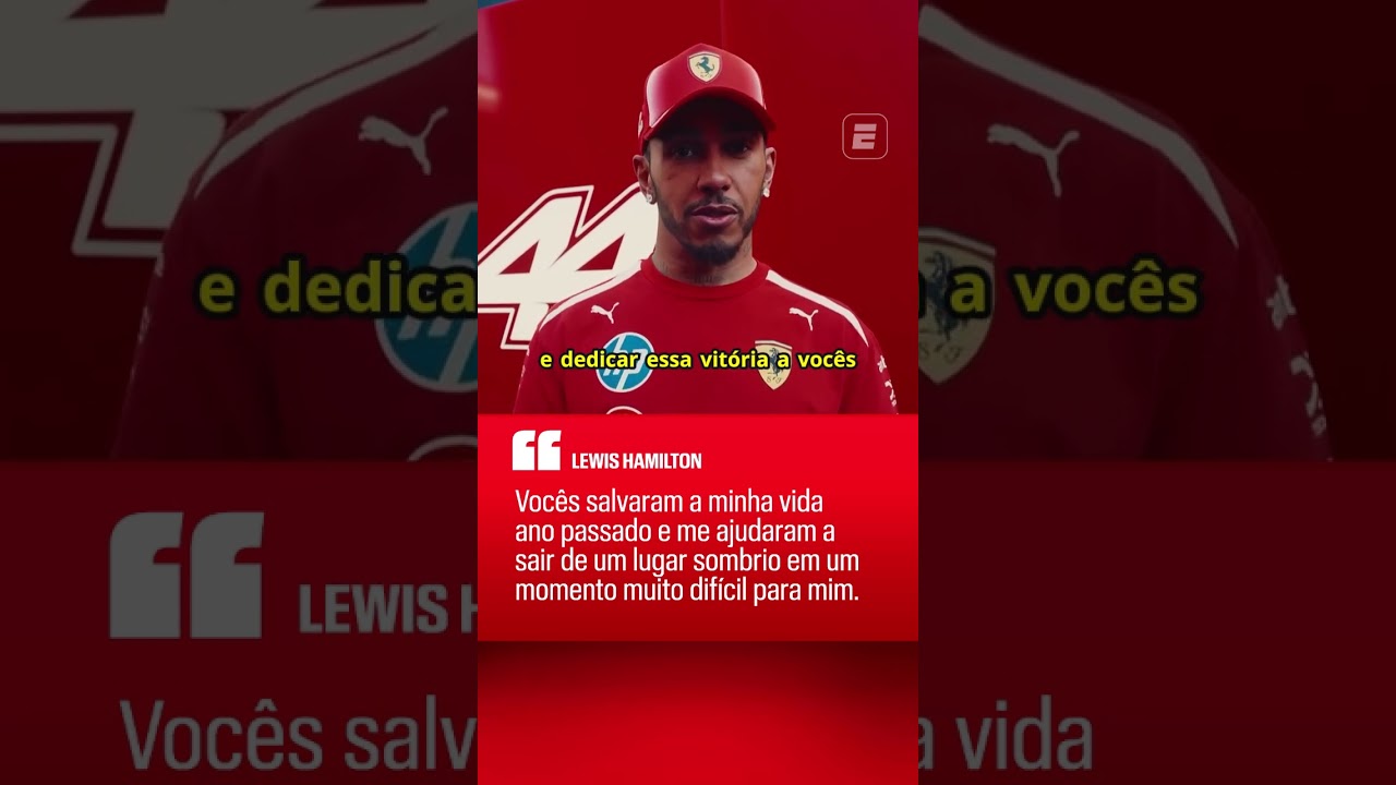 EMOCIONANTE! ❤️🥹VEJA O QUE DISSE LEWIS HAMILTON APÓS SUA PRIMEIRA VITÓRIA PELA FERRARI! #shorts