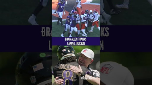 Last year a ref got knocked down  Lamar Jackson helped him up. Today he got to thank Lamar 💜🥹