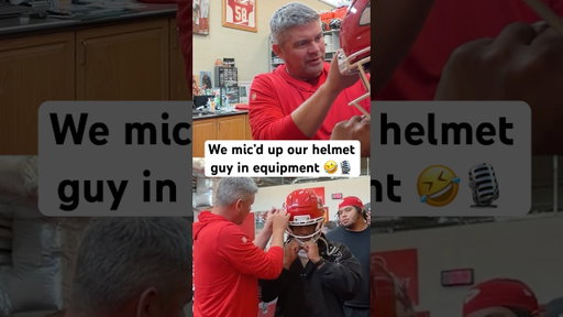 Everybody give it up for our helmet guy, Jay, who fit 100+ players for helmets at mini camp 👏