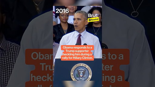 Obama responds to a Trump supporter heckling him in 2016