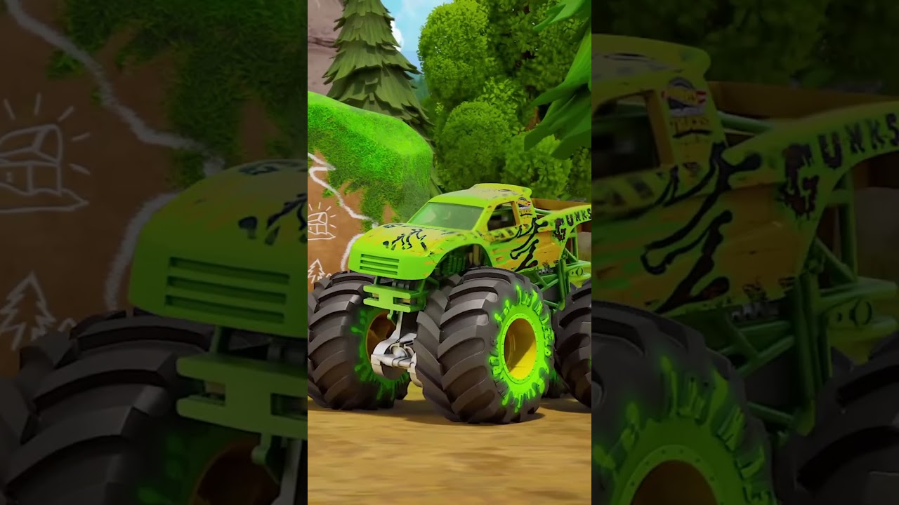 Gunkster Causes Problems for the Hot Wheels Monster Trucks! #shorts