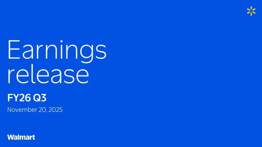 Walmart FY2026 Q3 Earnings Release