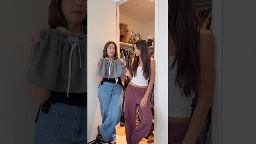 My mom helps me style the tiniest @miumiu skirt | #getdressedwithme #motherdaughter