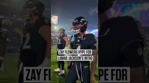 Zay Flowers fired up for Lamar Jackson’s pre-game intro. #nfl #shorts #baltimoreravens