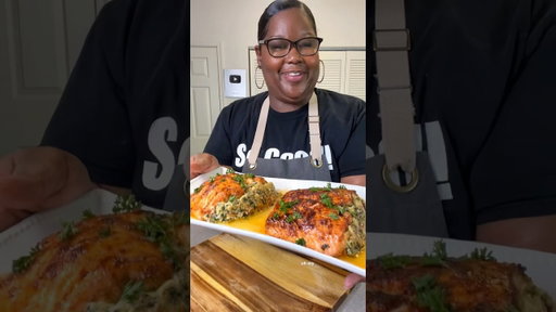 Lemon Glazed Stuffed Salmon #stuffedsalmon